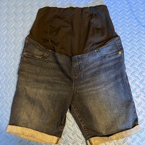 Jean Bermuda Maternity Shorts